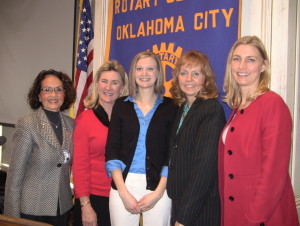 President- Elect Terri Cooper; Caroline Gist -Teacher of the Month Committee Chair; Amy Armstrong, Northridge Elementary and Jan. Teacher of the Month; Kim McLaughlin, Principal, Northridge Elementary ; Terri White, Okla. Dept. of Mental Health & Substance Abuse Director